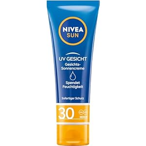 NIVEA SUN UV Gesicht Gesichts-Sonnencreme mit LSF 30, sofortiger Sonnenschutz für Gesicht, Hals & Dekolleté, Sonnencreme mit 24h Feuchtigkeitspflege (50 ml)
