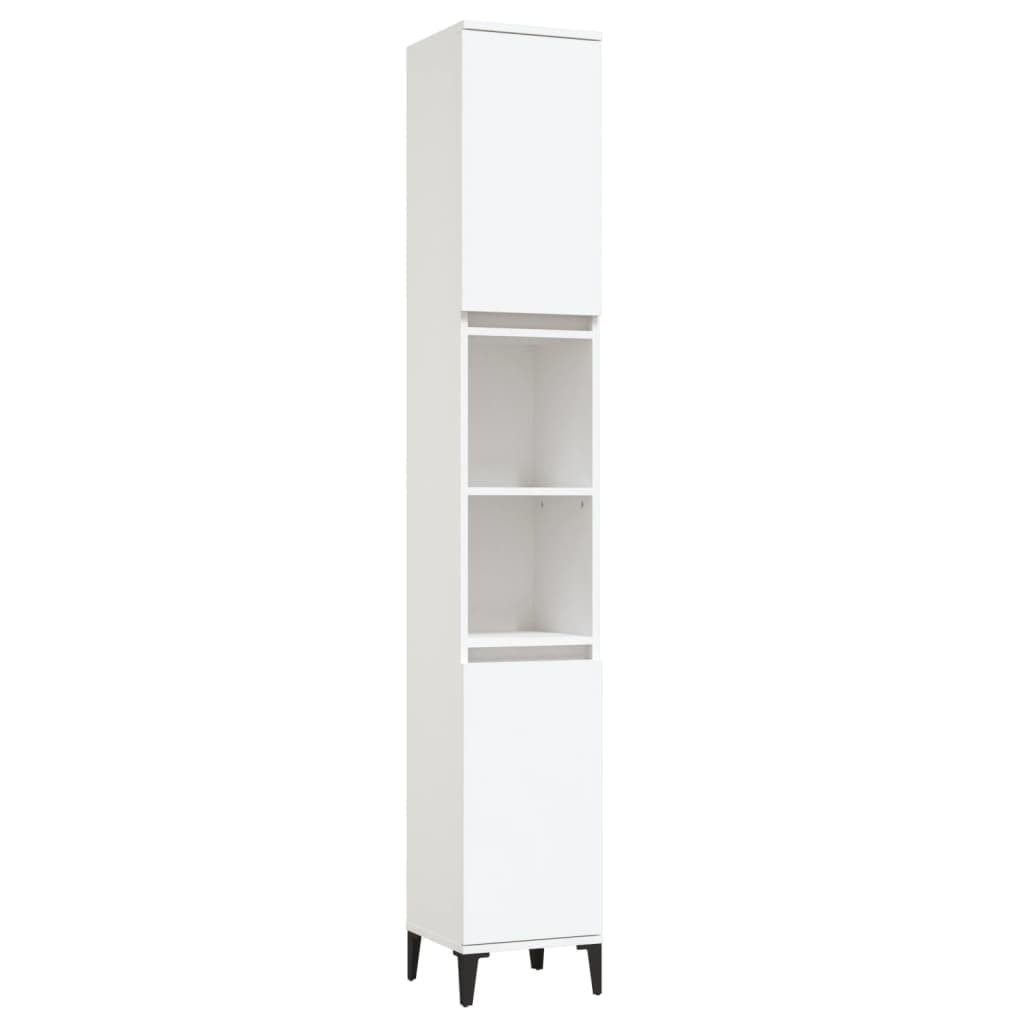 vidaXL Armario de baño Madera contrachapada Blanco 30x30x190 cm