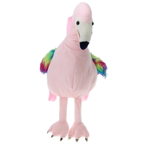 Treasure Cove Plush Flamingo Backpack 10188WE Kids Stuffed Flamingo Day Pack with Hidden Pocket for Small Item Treasures Pillow Pack Pink