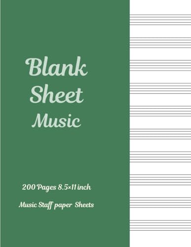 Blank Sheets Music 200 pages 8.5×11 inch Music Staff paper Sheets, blank music sheets, Music manuscript paper: Perfect for Composers, Songwriters, ... – 200 Pages of Premium Blank Staff Paper image 2