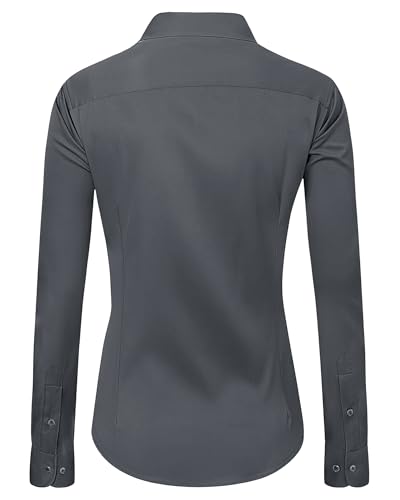 Image of J.VER Womens Dress Shirts Long Sleeve Button Down Shirt Wrinkle-Free Business Casual Blouse Office Work Tops