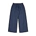 Wide Leg Pants for Kids Faux Denim Print Casual Elastic Waist Athletic Outdoor Sweatpants with Pockets for 7-16 Years