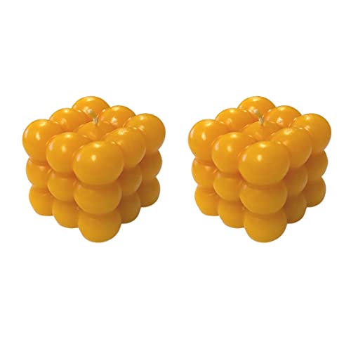 Bienenwachskerzen Bubble (2 Stück) aus reinem Bienenwachs - 4 x 5 cm | 20 Stunden Brennzeit | Handgegossen Cover