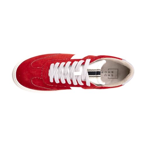 Womens Stacey Platform Lace Up Sneakers Shoes Casual - Red4