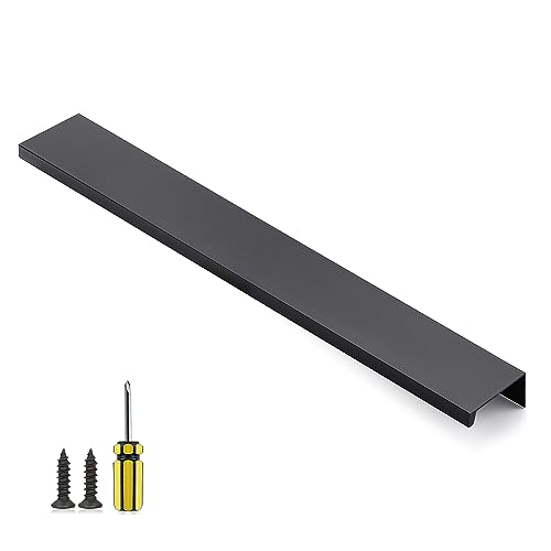Image of Ravinte 1 Pack Finger Pulls for Cabinets 300mm /11.81 inch Length Black Pulls