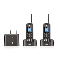 Motorola O202 Cordless Landline Home Phone, Long Range for use outdoors, Durable, IP67 Dust and Water resistant, Twin Handset Pack