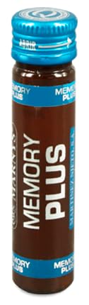 MARNYS Memory Plus Drinkable Vials, Pack of 20, Ginkgo Biloba + B Vitamins Food Supplement to Support Concentration, Mental Performance & Reduce Tiredness for Students & Adults