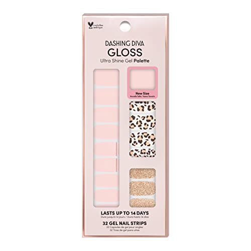 Dashing Diva Gloss Nail Strips - Cheetahlicious | UV Free, Chip Resistant, Long Lasting Gel Nail Stickers | Contains 32 Nail Wraps, 1 Prep Pad, 1 Nail File -  Dashing Diva Franchise Corp., GS18