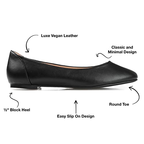 Journee Collection Kavn Comfort Insole Narrow Width Slip On Round Toe Ballet Flats - Black - 6.5 NW2