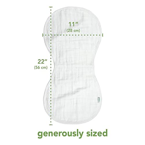 green sprouts Muslin Burp Cloths made from Organic Cotton | 4 absorbent layers protect from sniffles,drips & drools | 100% organic cotton muslin,Super soft & softer with every wash,Machine washable3