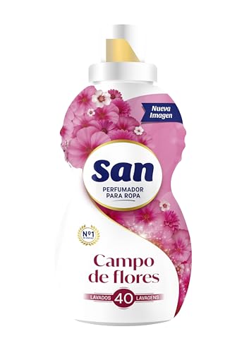 SAN | Perfumador Líquido Concentrado Ropa Lavadora | Fragancia Duradera Campo de Flores | 40 Lavados