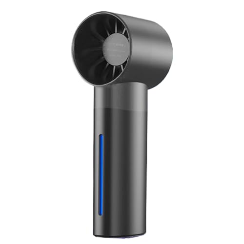 Kixolazr Ventilador de nebulización de mano, ventilador personal de mano, enfriador de aire, electrónica de bajo ruido con 5 velocidades de viento y tanque de agua de 35 ml para senderismo, pesca
