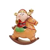 Naqqios Schaukelpferd-Statue, chinesische Tischdekoration aus Harz - Schaukelpferd Dekoration | für Schreibtisch Haus Büro Schule Cafe Wohnzimmer Nachttisch Party Bücherregal