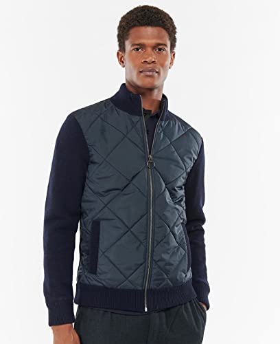 Barbour Men's Jacke Arch Diamond Quilt Knit Jacket (As1, Alpha, L, Regular, Regular, Navy/Olive Night Tartan, Large) #TOP1