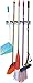 JOEY'Z Mop and Broom Holder Hanging Wall Mounted Rack Organizer, 5 Slots and 6 Hooks
