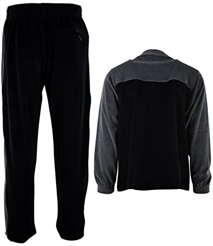 Choiceapparel Mens Velour Tracksuit With Zippered Pockets (205-Charcoal, 2X-Large) #TOP4