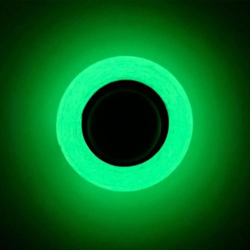 Image of Glow in the Dark Green Tape - 3M x 1/2" Fluorescent Light Tape Durable Fluorescent Light Tape Exit Markers for Stairs Walls Steps Exit Signs Strong Adhesive (3M x 1cm)