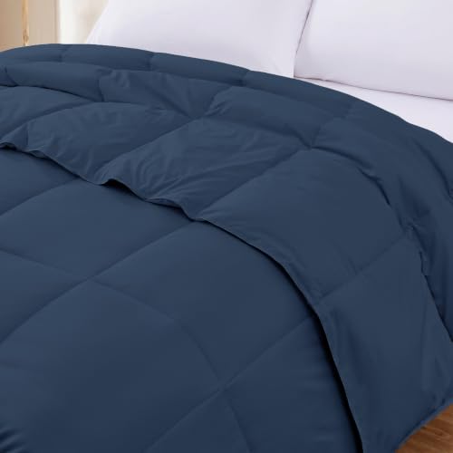 Image of Modern Threads Comforter Duvet Insert, Reversible Quilted Down Alternative Comforter with Corner Tabs, All Season Bedding, King, Navy