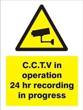 CCTV RECORDING SIGN. RIGID. PRINTED. 150x200MM by