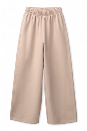 Image of Alan Jones Clothing Girls Wide Leg Palazzo Trousers | Cotton Blend Interlock Fabric | Side Pockets | Adjustable Inner Drawstring | Casual & Everyday Wear Pants