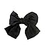 LUX ACCESSORIES Black Satin Over-sized Bow Hair Clip