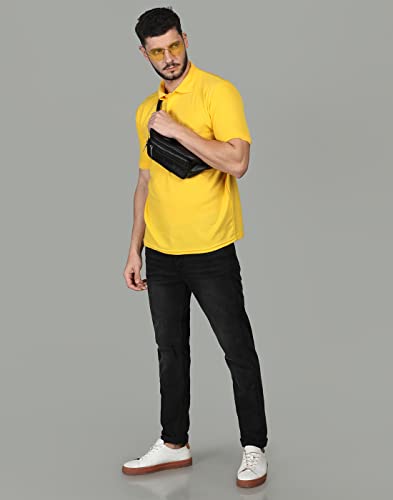 Image of INKKR Men's Casual Polo Neck Half Sleeve Solid T-Shirt (Pack-3)