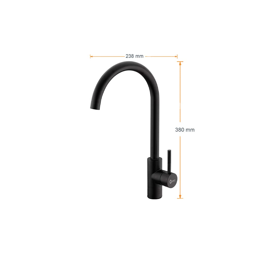 Set Lavello Prime 116 116×50 Nero Granito e Miscelatore First Monocomando Canna Girevole Nero Quareco