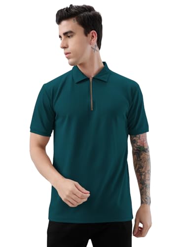 KAJARU Men's Polyster Blend Regular Fit T-Shirt with Half Sleeve ...