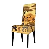 Fonctionnalité et protection : cette housse de chaise en forme d'animaux de prairie africaine protège vos chaises des rayures, des taches et des dommages causés par les enfants ou les animaux domestiques. C'est le moyen idéal pour rafraîchir votre salle à manger tout en protégeant vos meubles