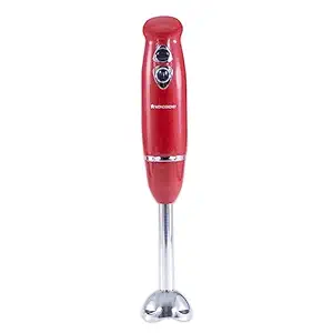 Wonderchef Crimson Edge 400 W Electric Hand Blender | Powerful & Silent Motor |Portable I Easy Control Grip I Hot & Cold Blending I 2 Speed Selection | Anti Rush Sharp Stainless Steel Blades I Detachable stem |Make Puree, Baby Food , Soup , Smoothie I 2 Years warranty | Red