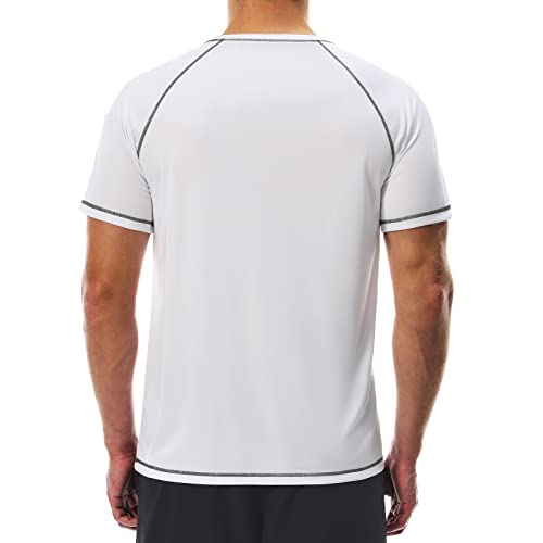 Men's Swim Shirts Quick Dry Rash Guard UPF 50+ Sun Protection Fishing Beach Water Shirts Short Sleeve2