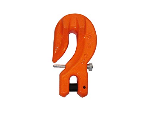 5/16 Grade 100 Clevis Grab Chain Hook w Safety Pull Pin for Towing Tie Down Rigging | 5,700 LBS Working Load | Professional Securement Attachment | Forged Steel | Heavy Duty
