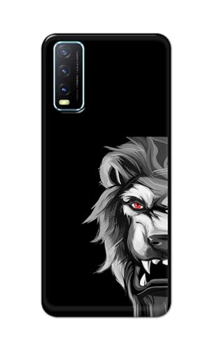 Image of PRINTFIDAA Printed Hard Back Cover Case for Vivo Y20 | Y20 2021 | Y20i | Y20s | Y20G | Y20SG | Y20T | Y12s | Y12G Back Cover (Angry Lion) -112