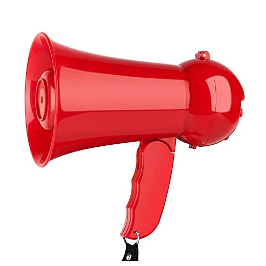 MyMealivos Mini Portable Megaphone Bullhorn with Siren and Adjustable Volume (Red)