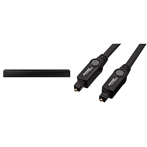 Samsung Soundbar HW-T400/ZF 40 W, 2.0 Kanäle, Schwarz & Amazon Basics Toslink Optisches Digital-Audiokabel, 3 m Cover