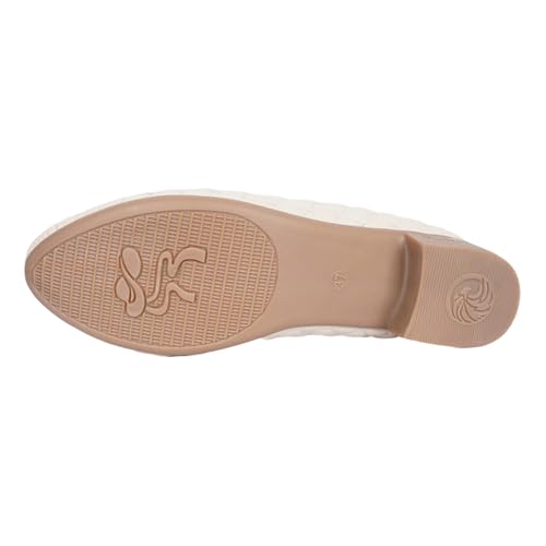 Women's Quilted Ballet Flats - Low Block Heel, One Foot Stirrup Round Toe Plaid Casual Comfort Formal Loafers with Arch Support Insoles2