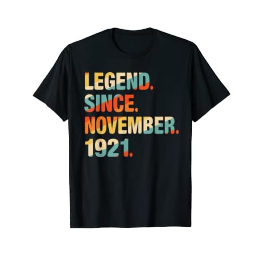 Regalo de cumpleaños número 100 Leyenda de 100 años desde noviembre de 1921 Camiseta