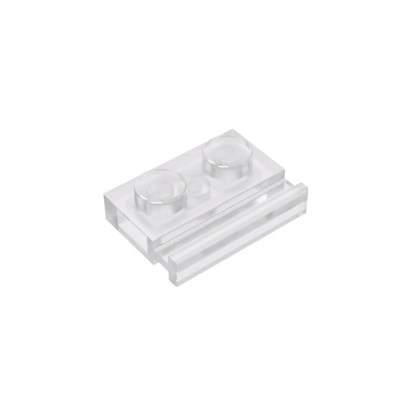 Gobricks 32028 Hinge Plate Plate Special 1x2 with Door Rail 50 Pieces GDS-806 Compatible with Lego Building Blocks Color:Trans-Clear