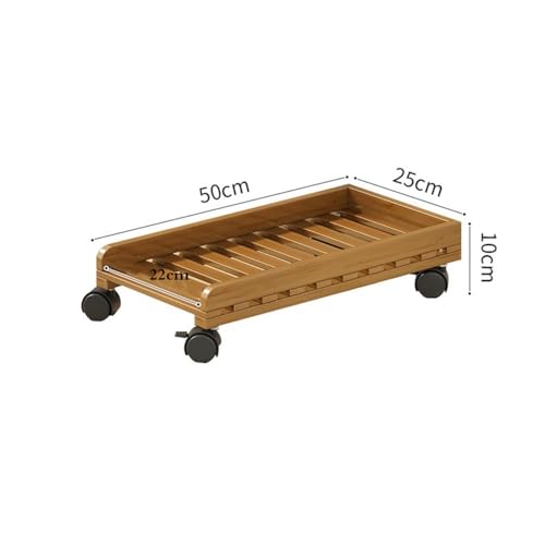 Soporte para CPU de torre, carrito móvil con ruedas giratorias bloqueables, soporte simple para chasis de PC (marrón) miniatura 2