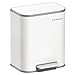 Produktbild SONGMICS Mülleimer Küche, 20 Liter Abfalleimer mit Deckel, Tretmülleimer, Stahl, Softclose, Offenhaltefunktion, mit Inneneimer, breites rutschfestes Pedal, wolkenweiß LTB542W02