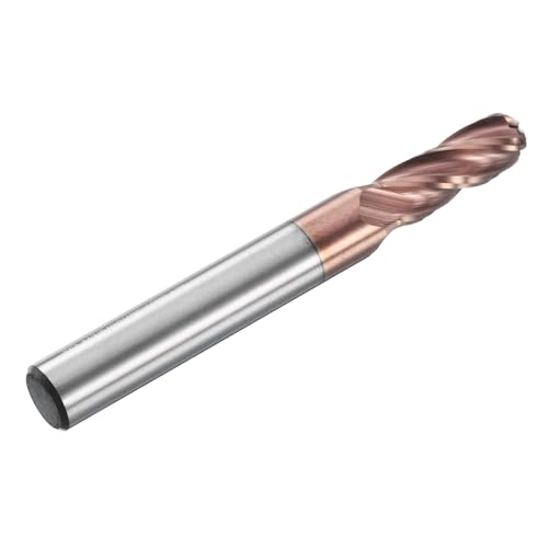 Image of HARFINGTON Ball Nose End Mill 4 Flute 17 /64 inch Diameter 5 /16 inch Shank Tungsten Carbide Uncoated Spiral CNC Router Bits 3 /4 inch Cutting Length Single End Ball for Carving Engraving Grinding