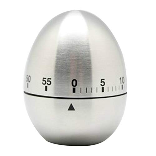Temporizador de cocina de acero inoxidable, 60 minutos de cuenta atrás mecánica de cocina, giratoria, reloj de alarma para deportes, juegos y oficina
