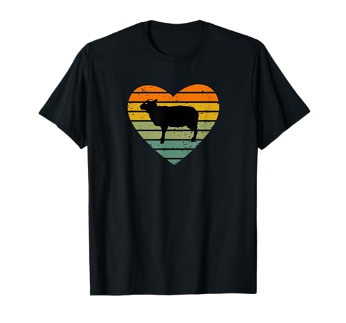 Ich Liebe Schafe Retro Herz Bauernhof Schäfer Lamm Schäfchen T-Shirt