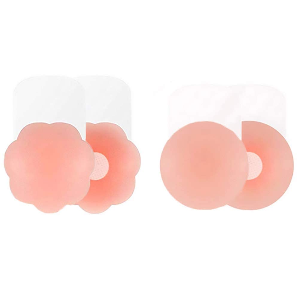 Nipple Breast Covers, 2 Pairs Disposable Nipple Cover Stickers, Self Adhesive Bra Petals, Breathable Nipple Paste Breast Adhesive Bra, Disposable Chest Stickers for Women