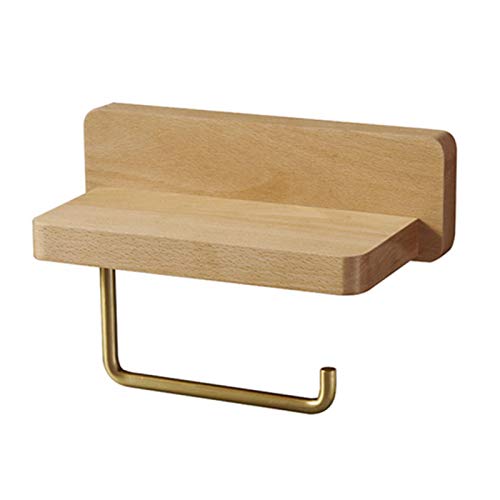 FLOX Support de rouleau de papier toilette en bois avec comptoir - pour salle de bain, cuisine, WC Cover
