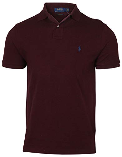 Image of Polo RL Men's Custom Slim Fit Mesh Pony Shirt (Small, Wine)