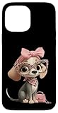 Carcasa para iPhone 13 Pro MAX Cachorro Perro Rosa Leopardo Gafas Girly Glam Fashion Graphic