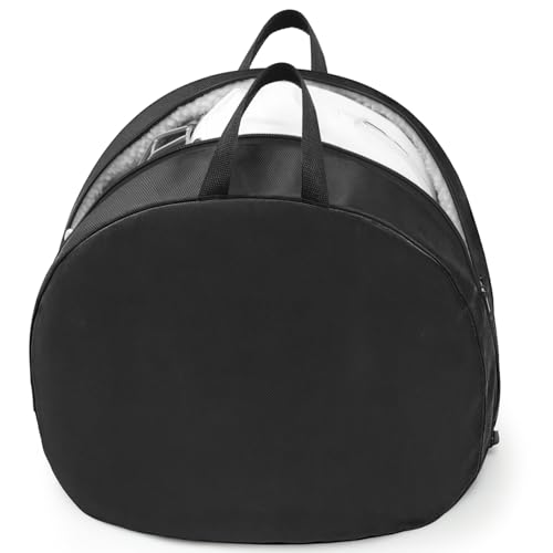 Yeyeplum Helmet Bag with Fleece Lining Zipper and Handle Nylon Durable Mx Motorcycle Helmet Storage Bag Medium Water-resistant for Ski Snowmobile Dirt Bicycle Bike Storage Accessories(Black 1)