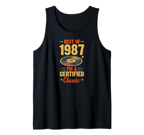 Disco de vinilo de cumpleaños Best Of 1987 I'm A Certified Classic Camiseta sin Mangas