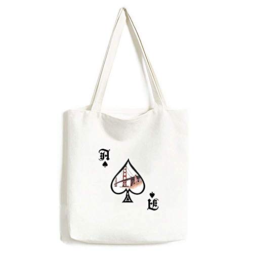 Sac lavable Golden Gate Bridge avec motif poker spade en toile haute densité